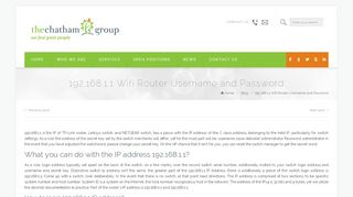 
                            9. 192.168.1.1 Wifi Router Username and Password - The Chatham Group