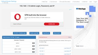
                            3. 192.168.1.10 Admin Login, Password, and IP - Clean CSS