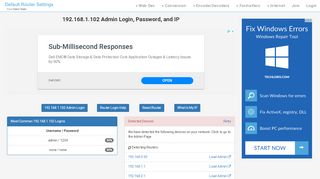 
                            4. 192.168.1.102 Admin Login, Password, and IP - Clean CSS