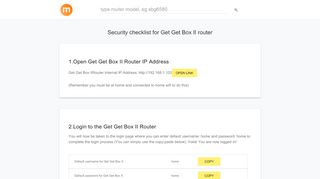 
                            9. 192.168.1.102 - Get Get Box II Router login and password - modemly