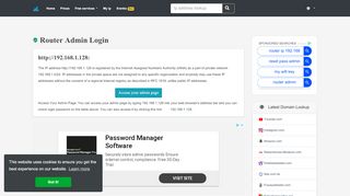 
                            12. 192.168.1.128 - Router passwords - Router Admin Login [Resolved]