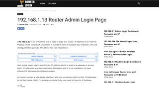 
                            1. 192.168.1.13 Router Admin Login Page - RouterLogin