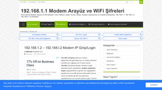 
                            3. 192.168.1.2 - 192.168.l.2 Modem Giriş/Login | 192.168.1.1