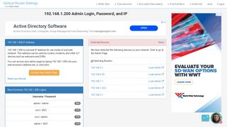 
                            1. 192.168.1.200 Admin Login, Password, and IP - Clean CSS