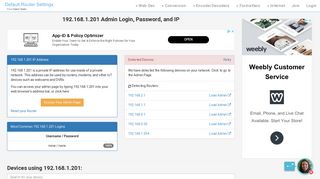 
                            5. 192.168.1.201 Admin Login, Password, and IP - Clean CSS