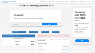 
                            3. 192.168.1.251 Admin Login, Password, and IP - Clean CSS