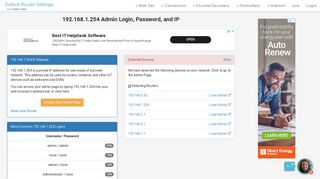 
                            4. 192.168.1.254 Admin Login, Password, and IP - Clean CSS