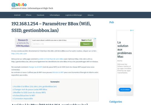 
                            6. 192.168.1.254 - Paramétrer BBox (Wifi, SSID, gestionbbox.lan) - Astuto.fr