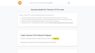 
                            3. 192.168.1.254 - Thomson TG712 Router login and password - modemly