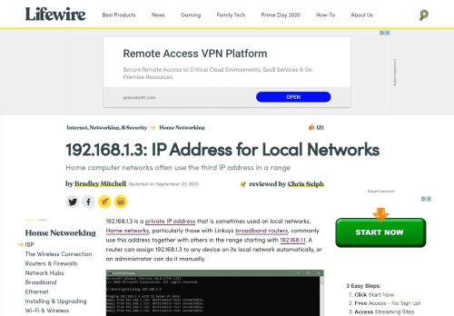 
                            9. 192.168.1.3: IP Address for Local Networks - Lifewire