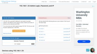 
                            3. 192.168.1.33 Admin Login, Password, and IP - Clean CSS