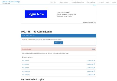 
                            4. 192.168.1.50 Admin Login, Password, and IP - Clean CSS