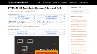 
                            9. 192.168.15.1 IP Admin Login, Username & Password Guide