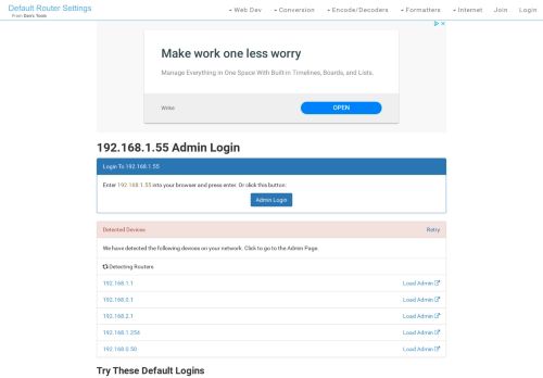 
                            13. 192.168.1.55 Admin Login, Password, and IP - Clean CSS