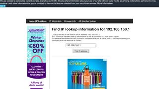 
                            11. 192.168.160.1 - Find IP Address - Lookup and locate an ip address