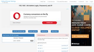 
                            4. 192.168.1.66 Admin Login, Password, and IP - Clean CSS