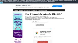 
                            10. 192.168.1.7 - Find IP Address - Lookup and locate an ip address