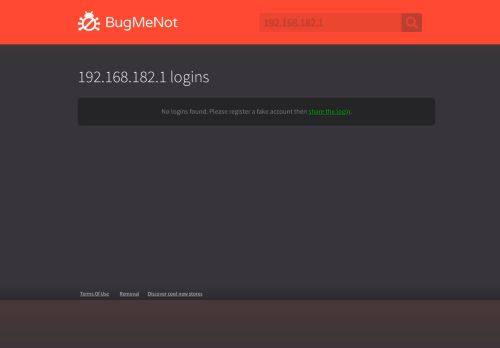 
                            6. 192.168.182.1 passwords - BugMeNot