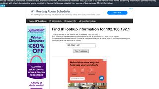 
                            10. 192.168.192.1 - Find IP Address - Lookup and locate an ip address