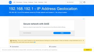 
                            11. 192.168.192.1 - No unique location - Private network - IP address ...