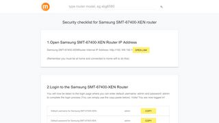 
                            5. 192.168.192.1 - Samsung SMT-67400-XEN Router login and password