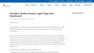 
                            5. 192.168.2.1 Belkin Router Login Page And Dashboard | Fixingblog.com