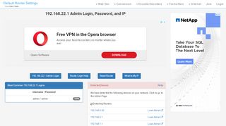 
                            3. 192.168.22.1 Admin Login, Password, and IP - Clean CSS