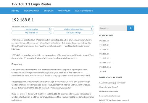 
                            7. 192.168.8.1 – 192.168.1.1 Login Router