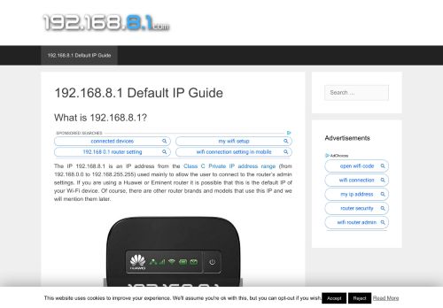 
                            12. 192.168.8.1 Default IP Address Guide. Login Details Included.