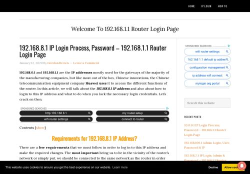 
                            13. 192.168.8.1 IP Login Process, Password - 192.168.1.1 Router Login ...