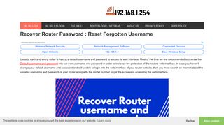
                            5. 192.168.l.254 Router Admin Login & Password - Page 2 of 6