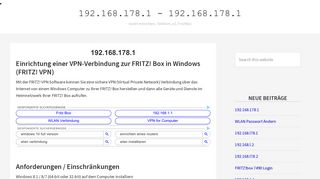 
                            8. 192.168.l78.1 - 192.168.178.1 - router einrichten, Telekom, o2, Fritz!Box