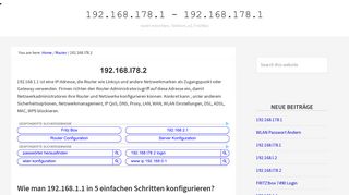 
                            12. 192.168.l78.2: Fritzbox login, passwort, WLAN passwort ändern