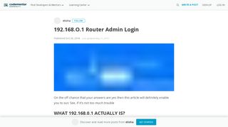 
                            11. 192.168.O.1 Router Admin Login | Codementor