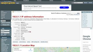 
                            1. 192.8.1.1 IP Address Location | SG IP network tools - SpeedGuide