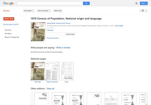 
                            12. 1970 Census of Population: National origin and language