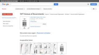 
                            8. 1977 Census of Governments: Volume 1, Governmental Organization : ... - Google Books-Ergebnisseite