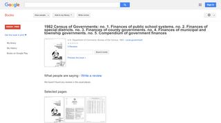 
                            6. 1982 Census of Governments: no. 1. Finances of public school ...