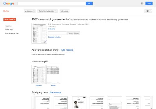 
                            9. 1987 census of governments: Government finances. Finances of ...