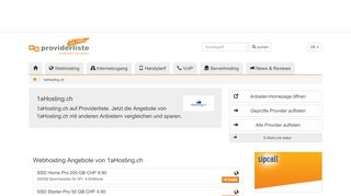 
                            2. 1aHosting.ch im Webhosting und Internet Vergleich - providerliste.ch