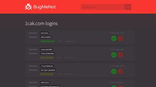 
                            5. 1cak.com passwords - BugMeNot