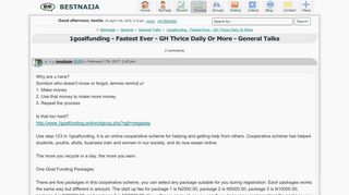 
                            3. 1goalfunding - Fastest Ever - GH Thrice Daily Or More | Bestnaija