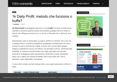 
                            8. 1k Daily Profit: metodo che funziona o truffa? - Web Economia