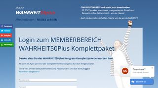 
                            13. 1.Login - Mut zur Wahrheit 50 Plus Kongress