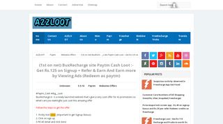 
                            7. (1st on net) BuxRecharge site Paytm Cash Loot :- Get Rs.125 on ...