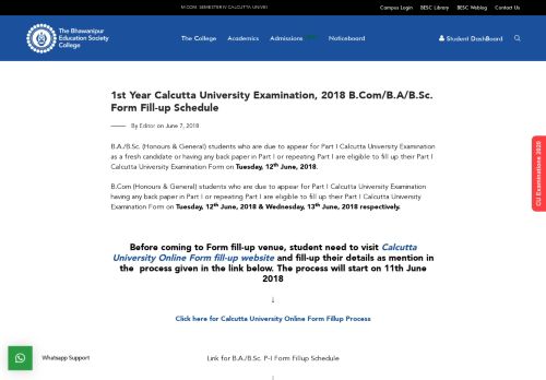 
                            10. 1st Year Calcutta University Examination, 2018 B.Com/B.A/B.Sc. Form ...