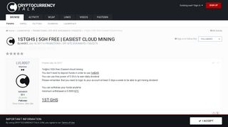 
                            2. 1stghs | 5Gh free | Easiest cloud mining - PROMOTIONS / OFF-SITE ...