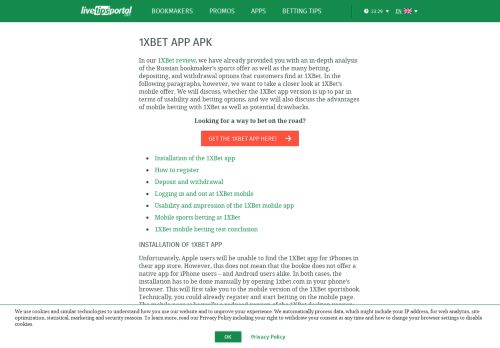 
                            10. 1XBet app apk - mobile sportsbook test - Livetipsportal.com