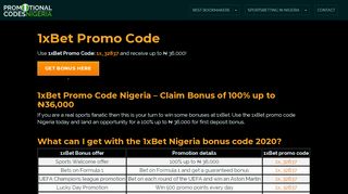 
                            13. 1xBet Promo Code Nigeria 1x_32837 | Claim 100% up to ₦36,000
