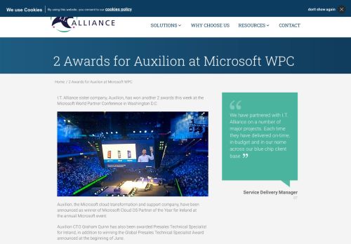 
                            8. 2 Awards for Auxilion at Microsoft WPC | I.T. Alliance Group